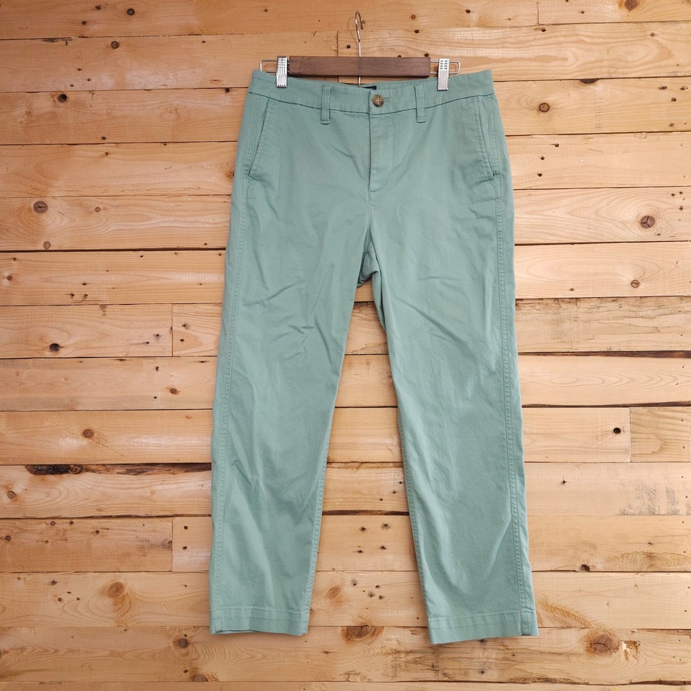 J.Crew High-Rise Girlfriend Chino Pants Sage Green AD217 8 Petite 8P Womens